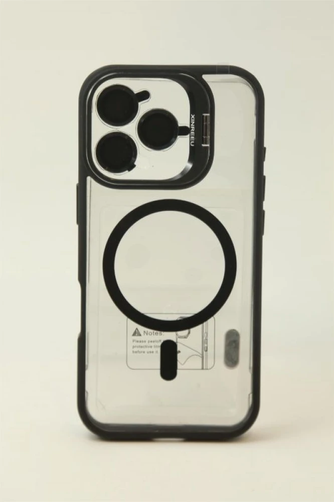 Coque Silicone iPhone 16 Pro Max MagSafe avec Protection Lentille et Support - Marron